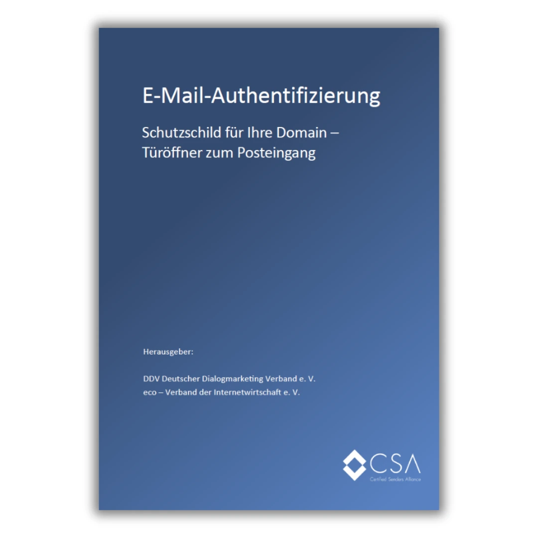 Cover des Whitepapers "E-Mail-Authentifizierung"