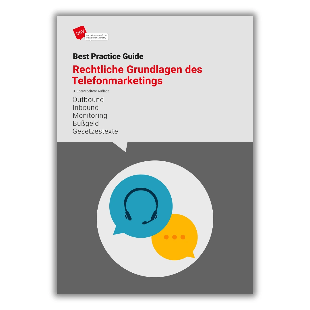 Cover des DDV-Best-Practice-Guide "Rechtliche Grundlagen des Telefonmarketings"