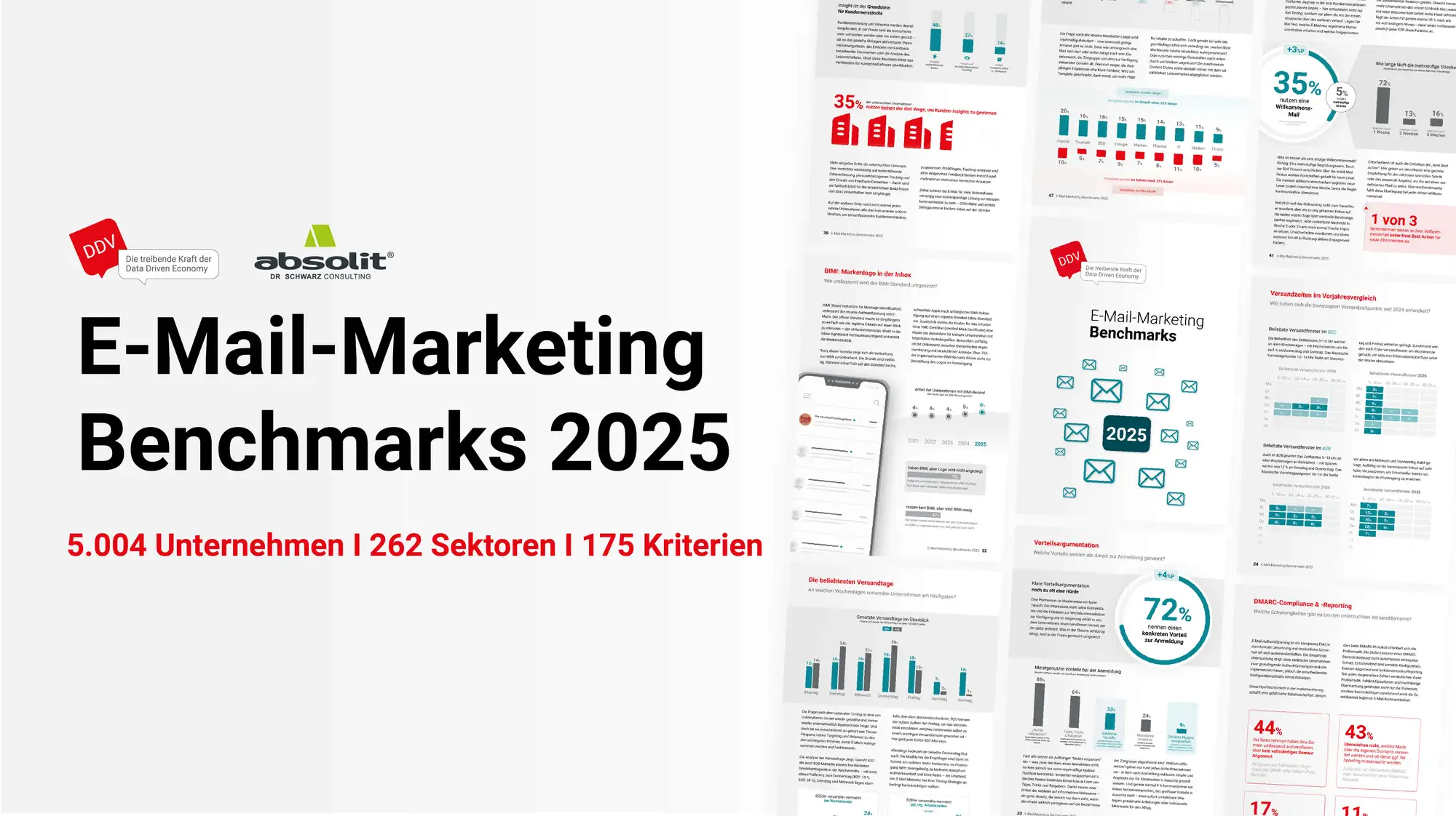 Seiten aus der E-Mail-Marketing-Benchmark 2025