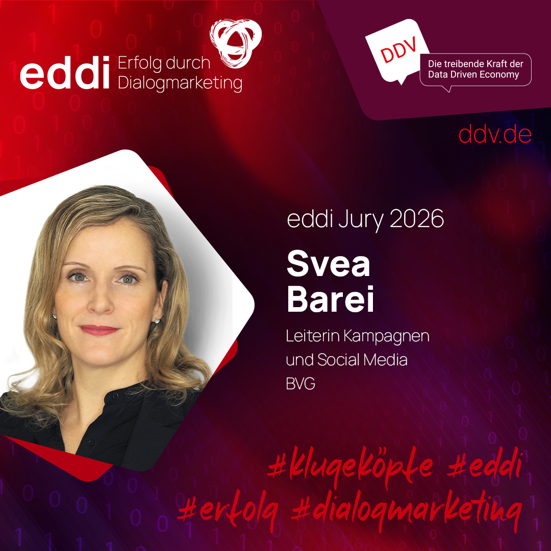Svea Barei, Eddi-Jury-Mitglied und EDDI-Gewinnerin 2026 in der Kategorie B2C